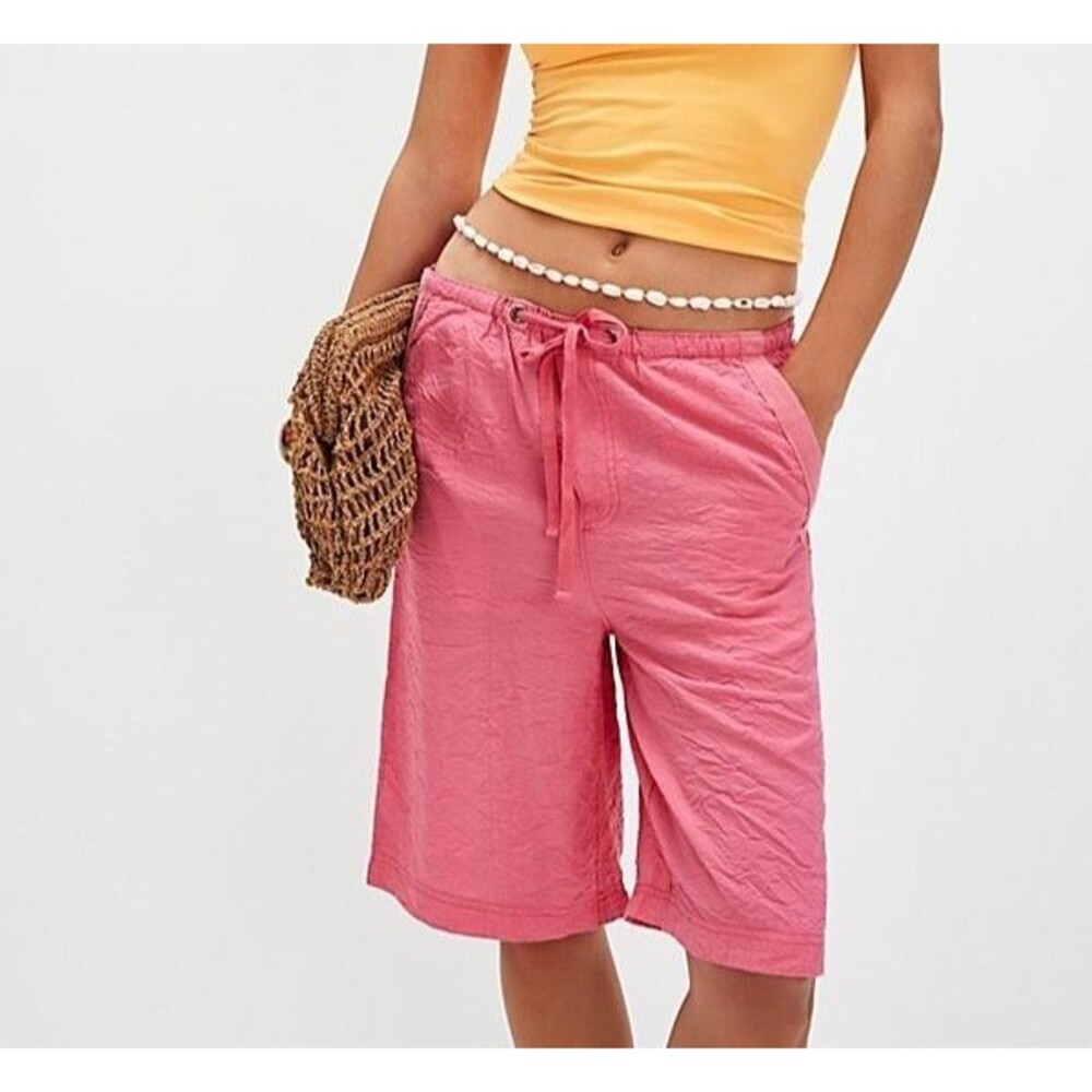 Free People We The Free Palma Board Shorts Mid-Rise Pull-on Solid Pink S 289523